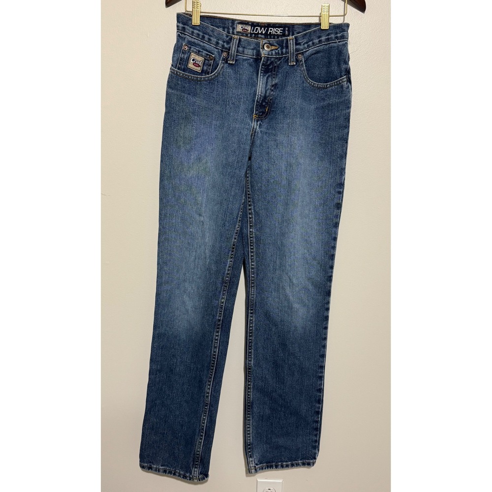 Vintage Cruel Girl Low Rise Relaxed Fit Straight Leg Jeans Med Wash 7 Long Y2K
